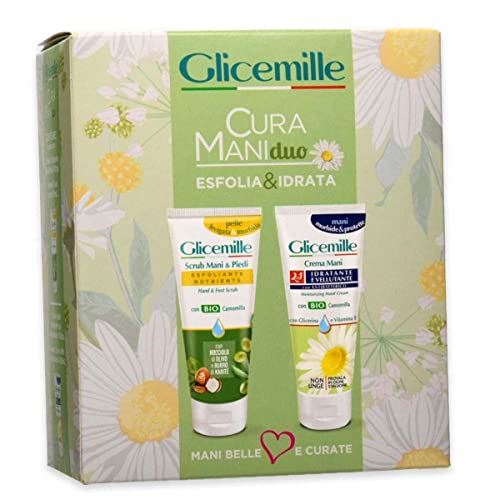 Glicemille Cofanetto Cura Mani Duo Esfolia & Idrata Con Scrub Esfoliante 100 Ml + Crema Mani Vellutante 100 Ml