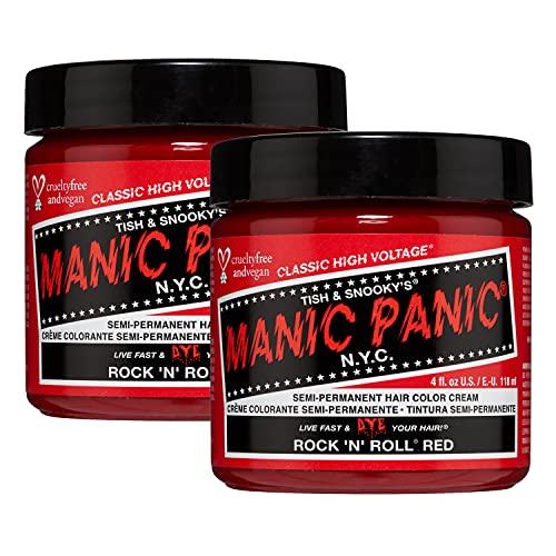 Manic Panic Rock'N'Roll Red Classic Creme, Vegan, Cruelty Free, Semi Permanent Hair Dye 2 X 118Ml