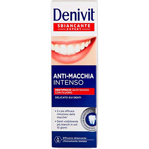 Denivit, Dentifricio Antimacchia Intenso, Sbiancante Expert, Dentifricio Quotidiano Con Fluoro, Delicato Sui Denti, Rimuove Le Macchie, Efficacia Sbia