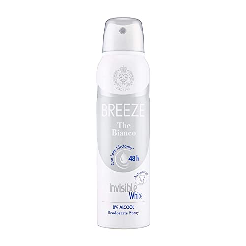 3X Breeze Bianco (Etichetta In Lingua Italiana Non Garantita), Deodorante Spray, Fragranza Al Tè Bianco, Invisible, Durata: 48 H, 150 Ml