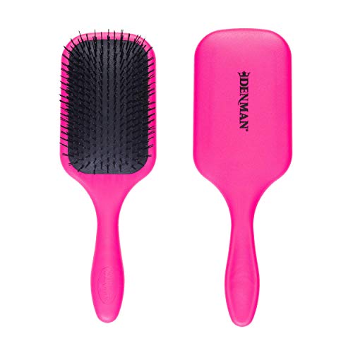 Denman Tangle Tamer Ultra (Pink) Detangling Paddle Brush For Curly Hair And Black Natural Hair - Use With Both Wet & Dry Hair, D90L