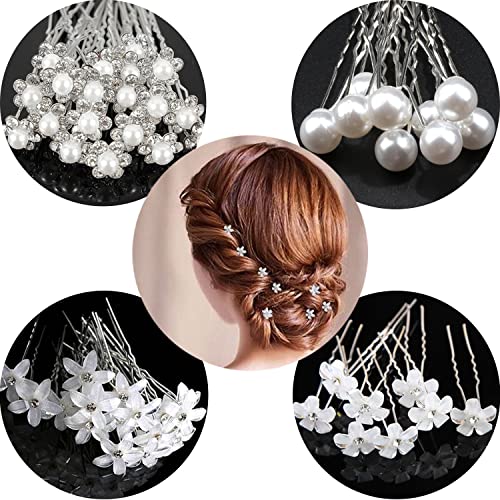 20 Forcine Per Capelli Da Sposa, Forcine Per Capelli Da Sposa Perla Fiore Cristallo Strass Fermagli Per Capelli Da Damigella D'Onore Accessori Per Don