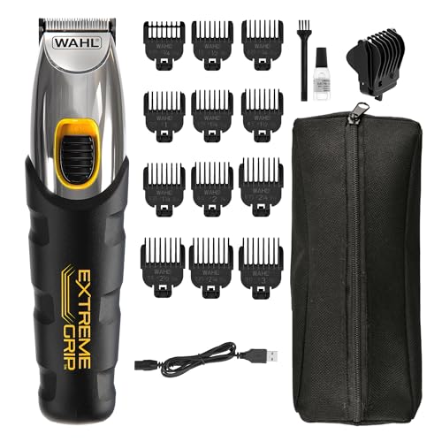 Wahl Extreme Grip - Tagliabarba Da Uomo, Tagliabarba Per Uomini, Tagliabarba Senza Fili, Set Per La Cura Della Barba Per Uomini, Lame Di Precisione