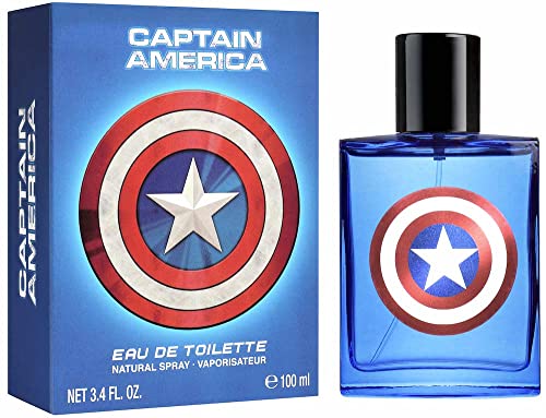 Captain America - Profumo Per Bambini In Bottiglia Di Vetro (30 Ml) – Regalo Per Ragazzi, Profumi Per Bambini E Adulti