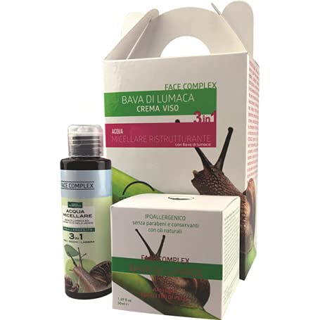Kit Bava Di Lumaca, Confezione Regalo : (Crema Bava Di Lumaca 50 Ml + Acqua Micellare 150 Ml) Face Complex