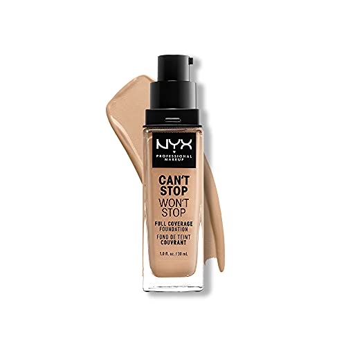Nyx Professional Makeup Fondotinta, Can'T Stop Won'T Stop Full Coverage Foundation, Lunga Tenuta, Waterproof, Finish Matte, Tonalità: True Beige