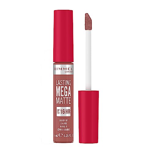 Rimmel London Rossetto Liquido Lasting Mega Matte, Rossetto Liquido A Lunga Durata Per Labbra Morbide Con Finish Mega Matte, Formula Vegana Con Squala