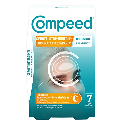 Compeed Stop Brufoli - Cerotti Detergenti - Detergono, Assorbono Ed Esfoliano - Cerotti Idrocolloidali Per Brufoli - Ideali Anche Per L'Uso Notturno -