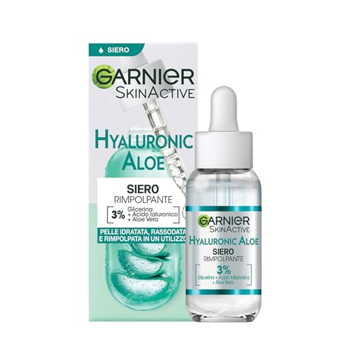 Garnier Siero Rimpolpante, Per Tutti I Tipi Di Pelle, Arricchito Con Acido Ialuronico, Aloe Vera E Glicerina, Pelle Idratata E Rassodata In Un Utilizz