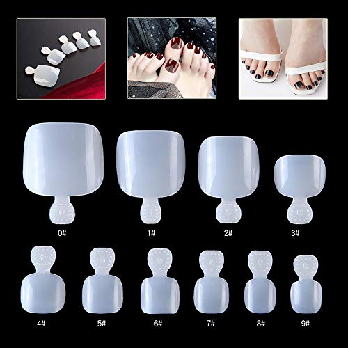 500 Pezzi Unghie Finte Per Piedi In Gel Acrilico Uv Di Colore Avorio, Mwoot False Toenail Diy Piede Unghie Finte Art Strumenti Accessori Manicure, 10 