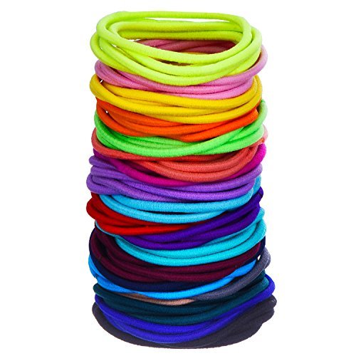 100 Pezzi Fasce Elastici Per Capelli Legami Coda Di Cavallo Capelli Bande Massa (Multicolore)