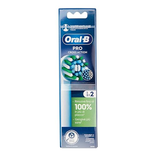 Oral-B Testine Di Ricambio Pro Cross Action Per Spazzolino Elettrico Denti Ricaricabile, Confezione Da 2