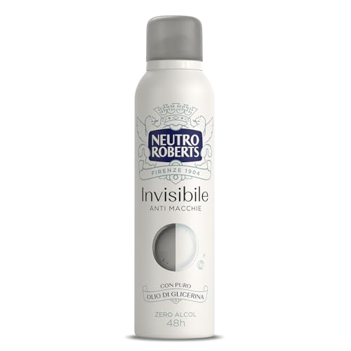 Neutro Roberts, Deodorante Spray Invisible, Zero Alcol, Zero Macchie, Con Puro Olio Di Glicerina, Deodorante Uomo E Donna, Dermatologicamente Testato,