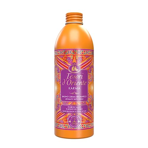 Tesori D'Oriente - Bagno Crema Karma, Bagnoschiuma Dalle Note Floreali Di Fiore Di Nashi E Legno Di Cedro, Deterge Dolcemente La Pelle, Rilassante, 50