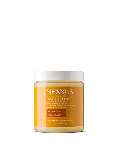 Nexxus, Scrub Scalp Inergy Esfoliante Professionale Per Capelli Fini E Sottili, Con Proteine Del Grano E Radice Di Zenzero, Per Capelli Nutriti, Più F