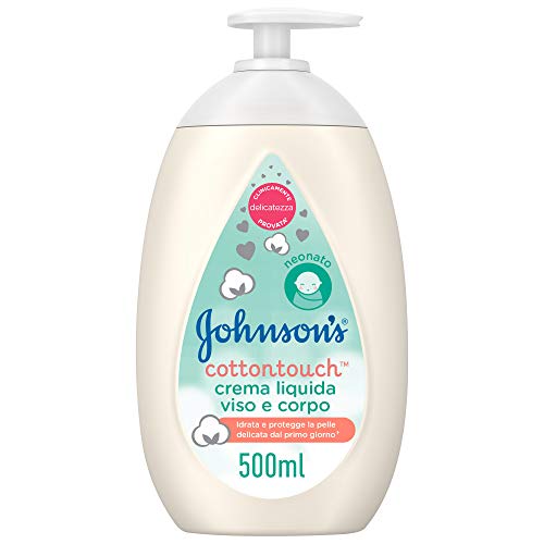 Johnson'S Baby, Crema Liquida Viso E Corpo, Cottontouch, Per Bambini E Neonati, Senza Coloranti Solfati E Ftalati, Con Vero Cotone, 500Ml