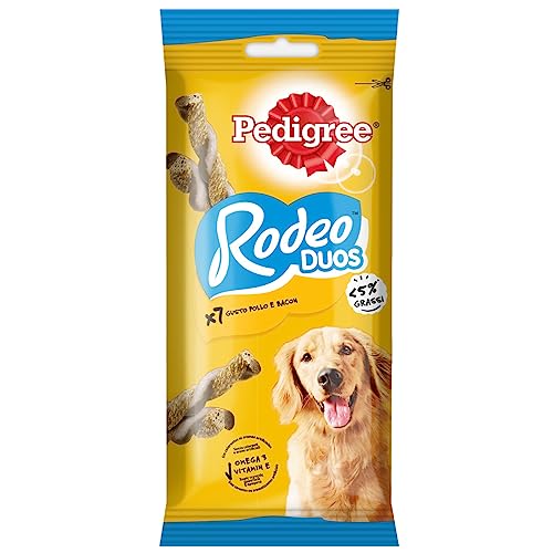 Pedigree Rodeo Ropper, Snack Per Cani Al Gusto Pollo E Bacon, Una Confezione Da 123 G, 7 Stick In Totale