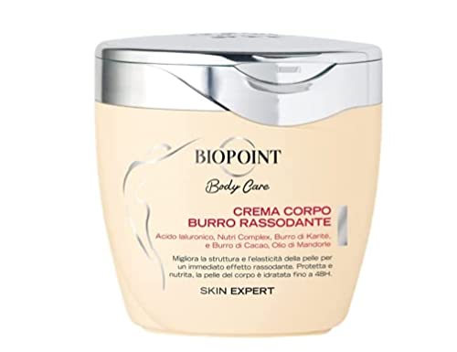Biopoint - Crema Corpo Burro Rassodante, Azione Idratante E Nutriente Profonda Fino A 48H, Dona Una Pelle Compatta, Elastica E Rassodata, 300 Ml