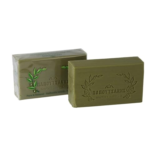 Sapone Greco Tradizionale Verde “Papoutsanis” All’Olio D’Oliva Puro, Confezione Da 2 Pezzi Da 100 G