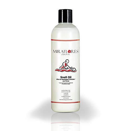 Olio Anticellulite Extra Forte Drenante Made In Italy 500 Ml Miraflores - Olio Massaggio Professionale All'Alga Fucus Per Pelle Corpo, Gambe, Cosce E