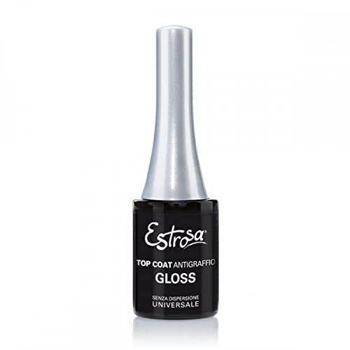 Estrosa Top Coat Smalto Semipermanente, Gloss Antigraffio 14 Ml, Lucidante Per Lampada