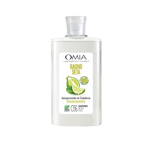 Omia, Bagno Seta Ecobio Al Bergamotto Di Calabria, Bagnoschiuma Energizzante, Rende La Pelle Luminosa E Idratata, Dermatologicamente Testato, Flacone