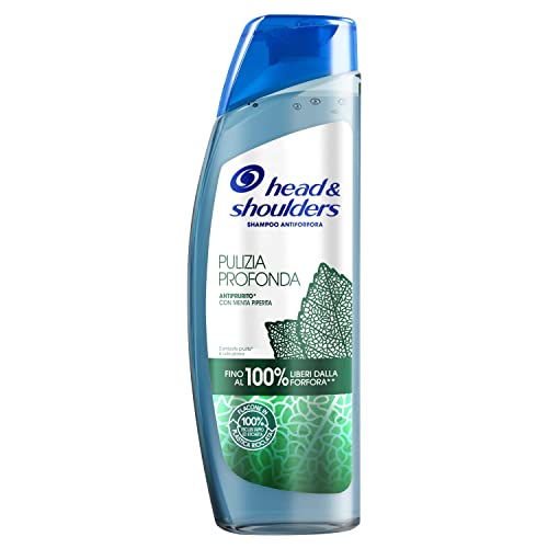Head & Shoulders Shampoo Pulizia Profonda Antiprurito, Sollievo Contro La Forfora, Con Menta Piperita, Capelli Fino A 100% Liberi Dalla Forfora, 250 M