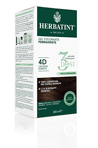 Herbatint Gel Colorante Permanente 3Dosi - 4D Castano Dorato 300Ml