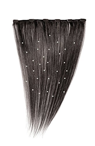 American Dream - A19/Qfc12/18/1B - 100% Cheveux Naturels - Pièce Unique Extensions Cristallisées À Clipper - Couleur 1B - Noir Nature - 46 Cm