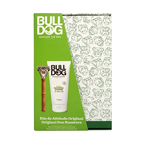 Bulldog Skincare For Men - Confezione Regalo "Shave Duo" - Contiene 1 Rasoio In Bamboo E 1 Gel Da Rasatura