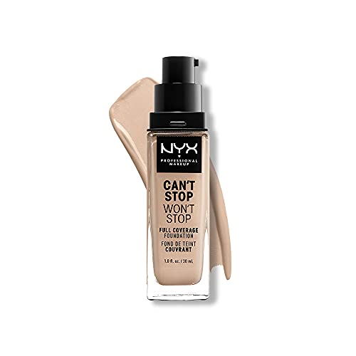 Nyx Professional Makeup Fondotinta, Can'T Stop Won'T Stop Full Coverage Foundation, Lunga Tenuta, Waterproof, Finish Matte, Tonalità: Alabaster