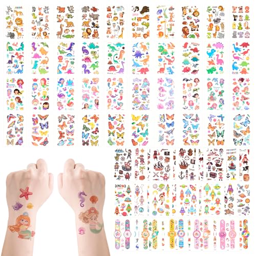 500+ Disegni Per Tatuaggi Per Bambini - Tatuaggi Temporanei Farfalle, Animali Cartoon, Sirene - Ideali Per Regali Di Compleanno E Feste Per Bambini (C