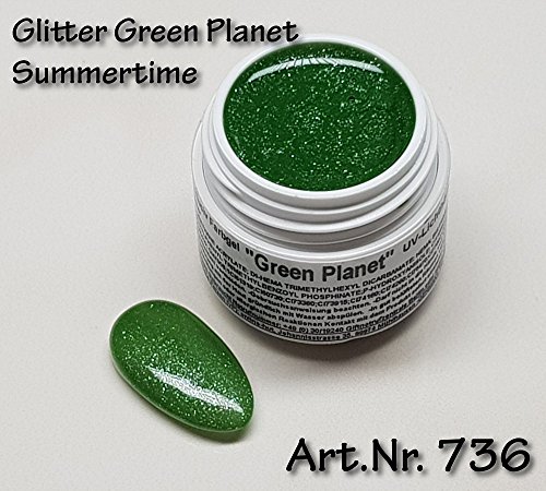 5Ml Uv Exclusiv Summertime Farbgel Glitter Green Planet