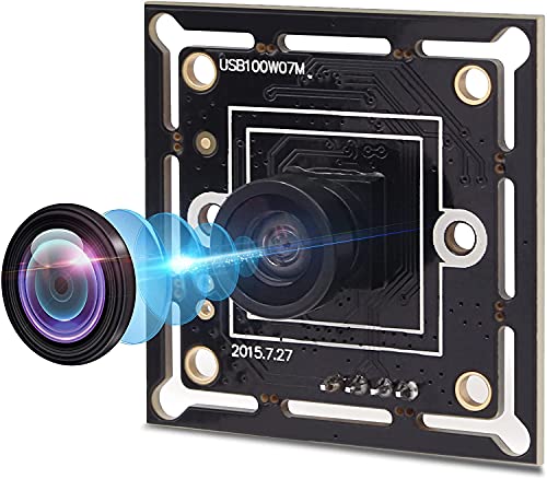 Elp Telecamera Usb 720P Super Mini Embedded Webcam Board Con Obiettivo M7 Da 45 Gradi, Megapixel Hd Ov9712, Modulo Fotocamera Usb Per Laptop Usb2.0 Uv