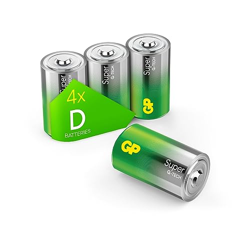 D Mono Batterie Gp Alkaline Super 1,5 V, 4 Pezzi