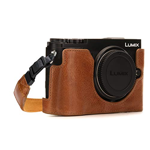 Megagear Mg1443 Astuccio Con Tracolla In Pelle Per Panasonic Lumix Dc-Gx9, Marrone Chiaro