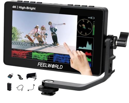 Feelworld F5 Prox 5,5 Pollici, Monitor Ad Alta Luminosità 1600 Nit 4K 1920 X 1080 Dslr Hdmi Touch Scree Camera Ips Fhd Video Assist 5 V Type-C Input I
