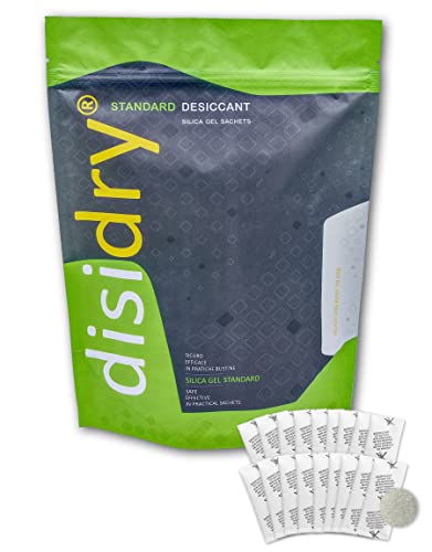 Disidry Silica Gel - 100 Bustine Standard Disidratanti Da 3 Grammi Sali Essiccanti Assorbono L'Umidità Cobalt E Dmf Free