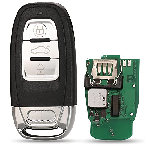 Pro-Plip - Chiave Completa Con Elettronica Da Programmare, Compatibile Con A4 S4 A5 S5 Q5 Rs A6 A7 A8 3 Pulsanti 868 Mhz Id46 Pcf7945 Telecomando Vuot