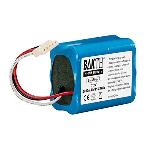 Bakth Batteria Di Ricambio Nimh 2200Mah 7.2V Per Braava 380, Braava 380T, Braava 390T, Mint Plus 5200, 5200B, 5200C