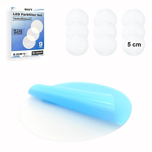 Kropp Pellicole Autoadesive Per Diffusori Per Lampade A Led, Tagliate 5 Cm (Gu10), Pellicola In Vetro Satinato Contro Le Ombre Antiestetiche, Da Luce