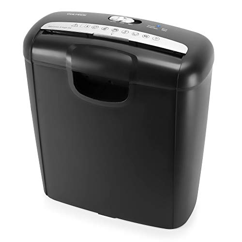 Trade Shop Traesio Distruggi Documenti Tritacarte 6 Fogli A4 Carte Credito Cestino 10L Silenzioso