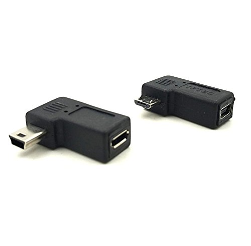Duttek Micro Usb A Mini Usb Combo Adattatore, Ad Angolo Retto 90 Gradi 1 Pc Mini Usb Maschio A Micro Usb Femmina Adattatore + 1 Pc Mini Usb Femmina A