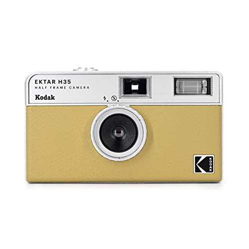 Kodak Ektar H35 Fotocamera Con Pellicola, Mezzo Telaio, 35 Mm, Riutilizzabile, Senza Messa A Fuoco, Leggera, Facile Da Usare (Sabbia) (Pellicola E Bat