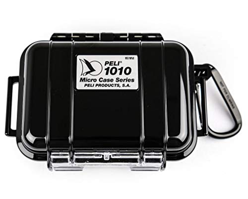 Peli 1010 Custodia Piccola, Protezione A Tenuta Stagna Per Piccoli Oggetti, Ip67 Impermeabile, Capacità Di 0,3L, Prodotto In Usa, Colore Nero/Nero