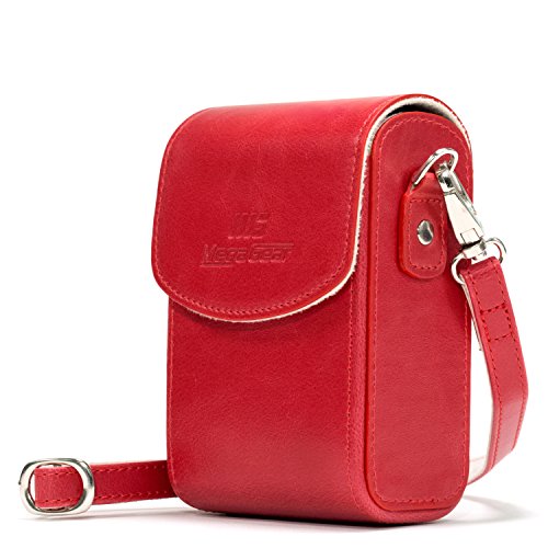 Megagear Mg1214 Custodia In Finta Pelle Per Fotocamera Con Tracolla Compatibilie Con Panasonic Lumix Dc-Tz95, Dc-Tz90, Dmc-Lx15, Dmc-Tz80, Dmc-Tz100 -