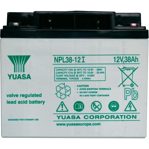 Yuasa Npl38-12 Yuanpl38/12 - Batteria Al Piombo 12 V 38 Ah (Agm) (L X A X P), 197 X 170 X 165 Mm M5