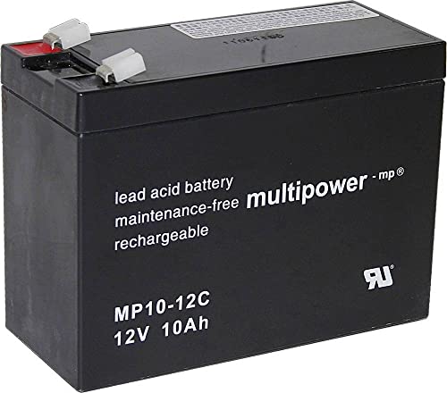 Multipower Batteria Al Piombo 7.2-12B, Mp10-12C, Resistente Ai Cicli