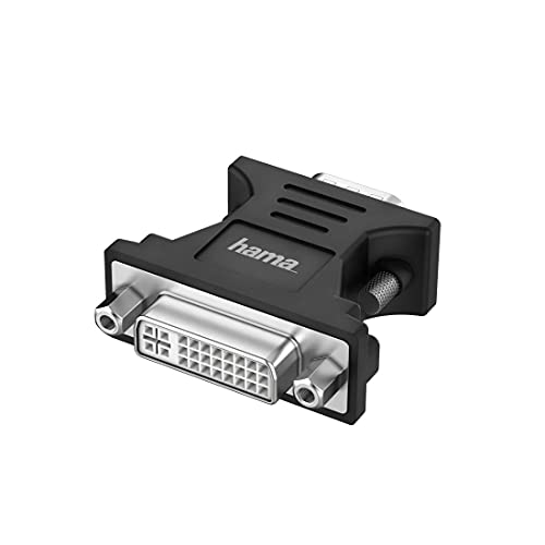 Hama Adattatore Vga Wt-Dvi Gn Per Il Collegamento Del Computer Al Monitor (Dvi-I Single Link (24 + 8 Pin), 1080P, Full Hd) Nero