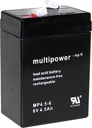 Panasonic 1013091 Multipower Pb-6-4,5-4,8 Mp4,5-6, Batteria Al Piombo 6 V, 4,5 Ah, Tessuto Non Tessuto (Agm) (Larghezza X Altezza X Profondità), 70 X